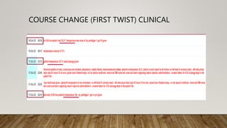 COURSE CHANGE (FIRST TWIST) CLINICAL
 