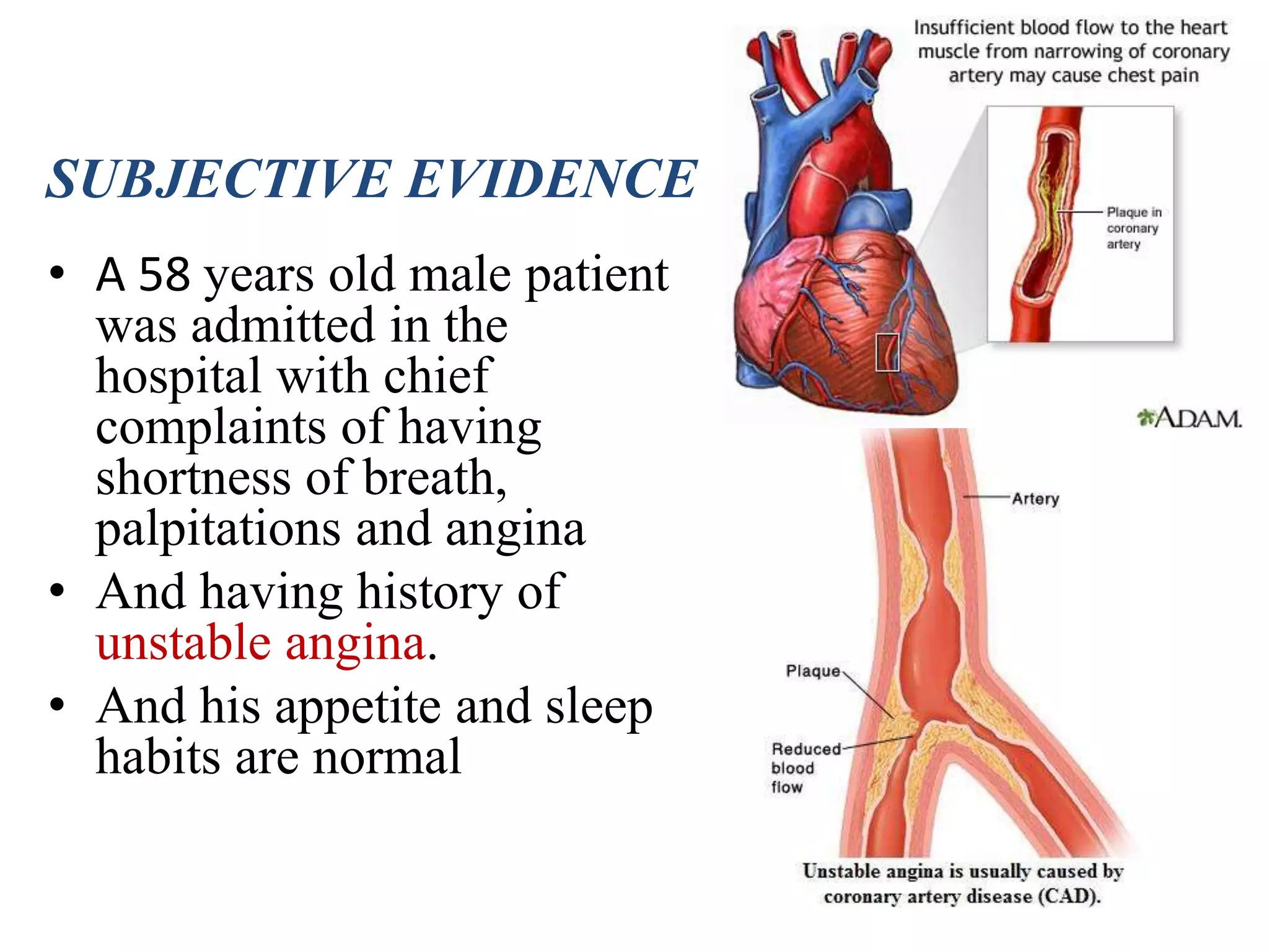 Case presentation on coronary artery disease | PPTX