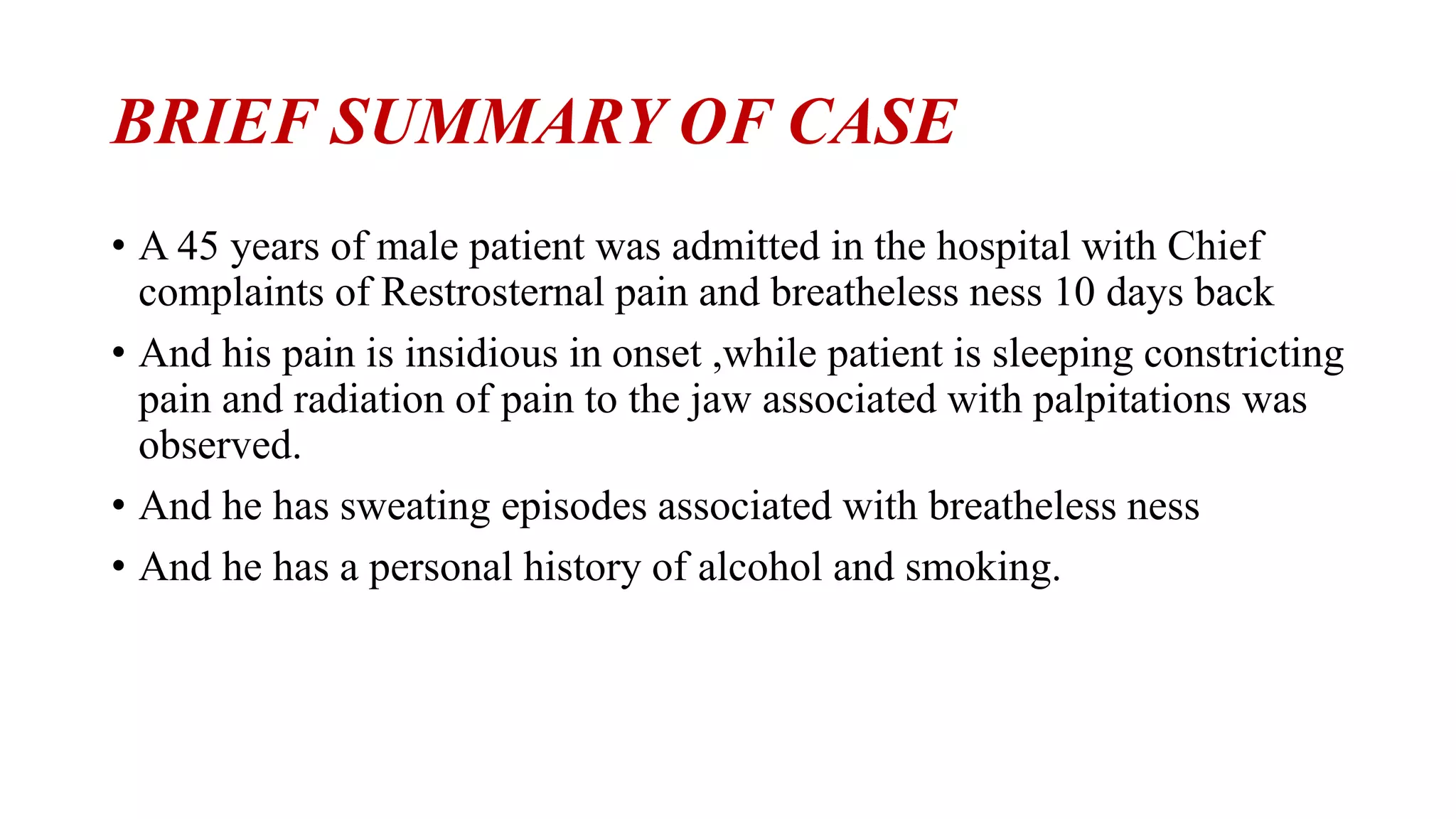 Case presentation on MYOCARDIAL INFARCTION | PPTX