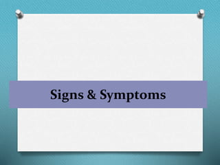 Signs & Symptoms
 