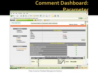 Comment Dashboard: ParameterPulse: Customer Feedback Management Solution