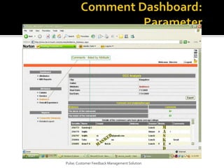 Comment Dashboard: ParameterPulse: Customer Feedback Management Solution