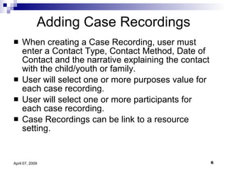 TFACTS Case Recordings Presentation | PPT