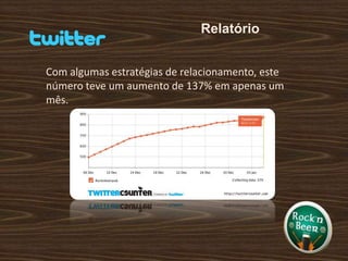 RelatórioCom algumas estratégias de relacionamento, este número teve um aumento de 137% em apenas um mês.