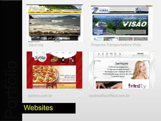 centroodontosv.com.br   Reporter Studio
Portfólio



             Pet Patas de ouro       bombonierestephanie.com


            Websites
 