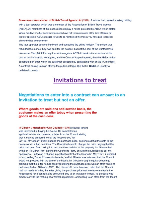 Law of Contract Cases