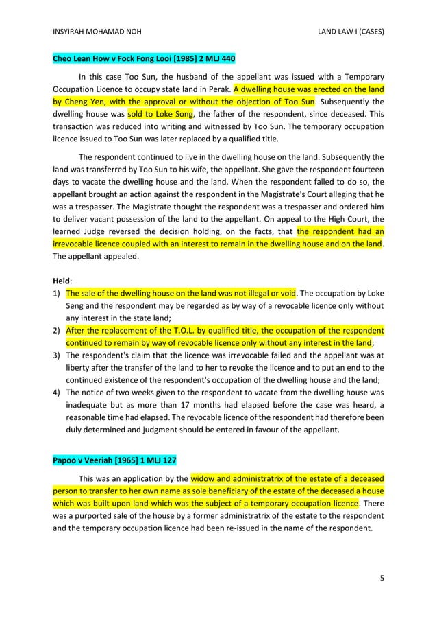LAND LAW CASES PDF