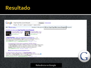 Relevância no Google
 