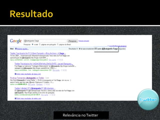 Relevância no Twitter
 