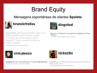 Brand Equity Mensagens espontâneas de clientes  Spoleto 