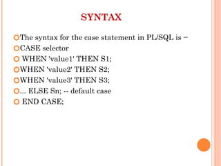DBMS - PL/SQL - Control Structures.pptx