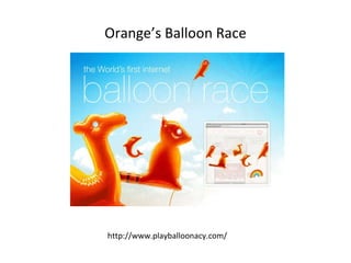Orange’s Balloon Race http://www.playballoonacy.com/ 