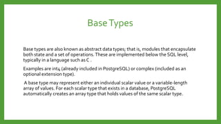 Postgresql Abstract Data Types PostgreSQL - Case Study | PDF