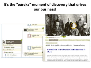 It’s the “eureka” moment of discovery that drives
our business!
 