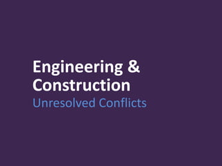Engineering &
Construction
Unresolved Conflicts
 