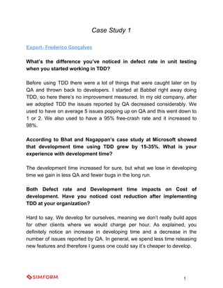 Case studies of Test Driven Development | PDF