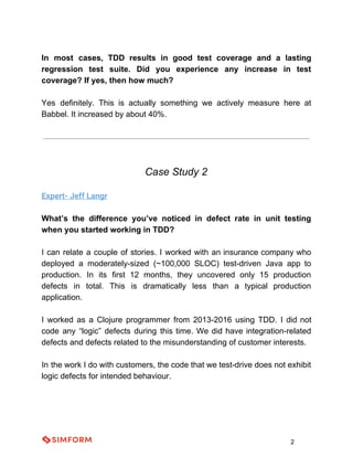 Case studies of Test Driven Development | PDF