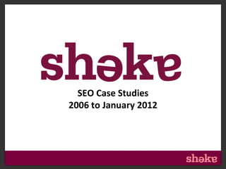 Header
•   This is your text area




                         SEO Case Studies
                       2006 to January 2012
 