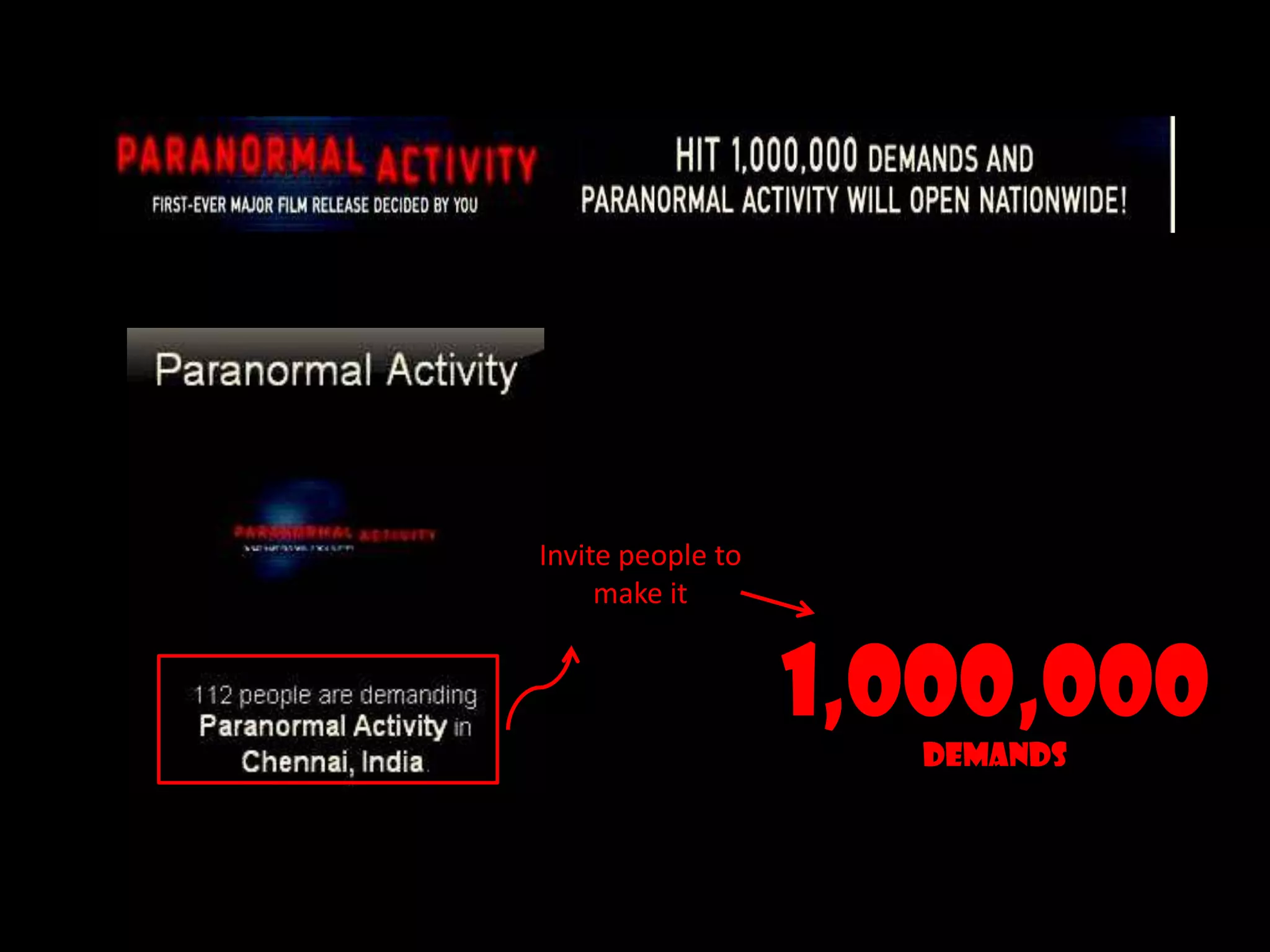 Invite people to make it1,000,000 Demands