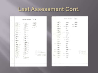 Last Assessment Cont. 