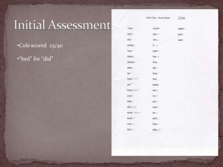 Can identify letters and sounds