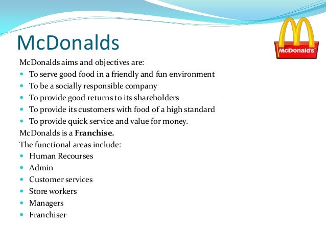 Mcdonalds Aims And Objectives