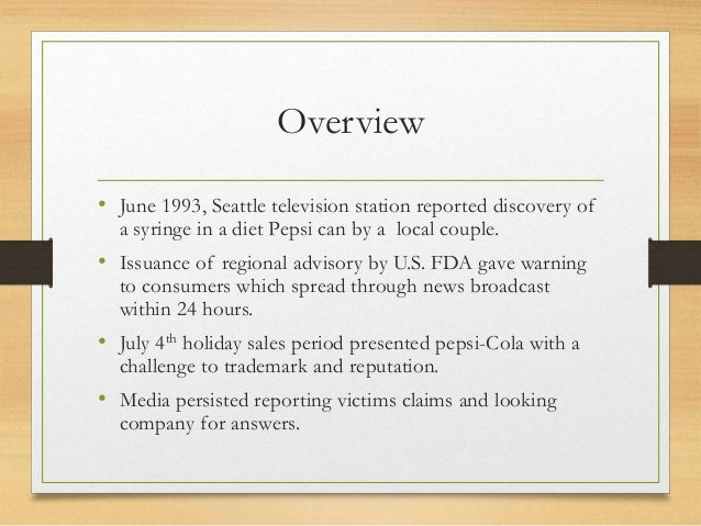 Pepsi crisis management plan picture