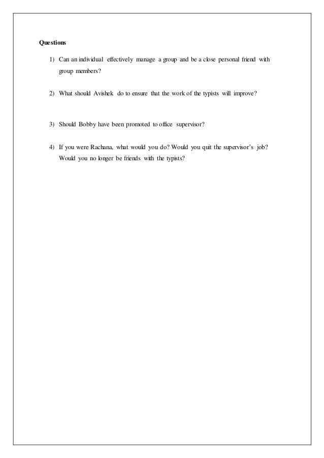 The friendly supervisor case study picture