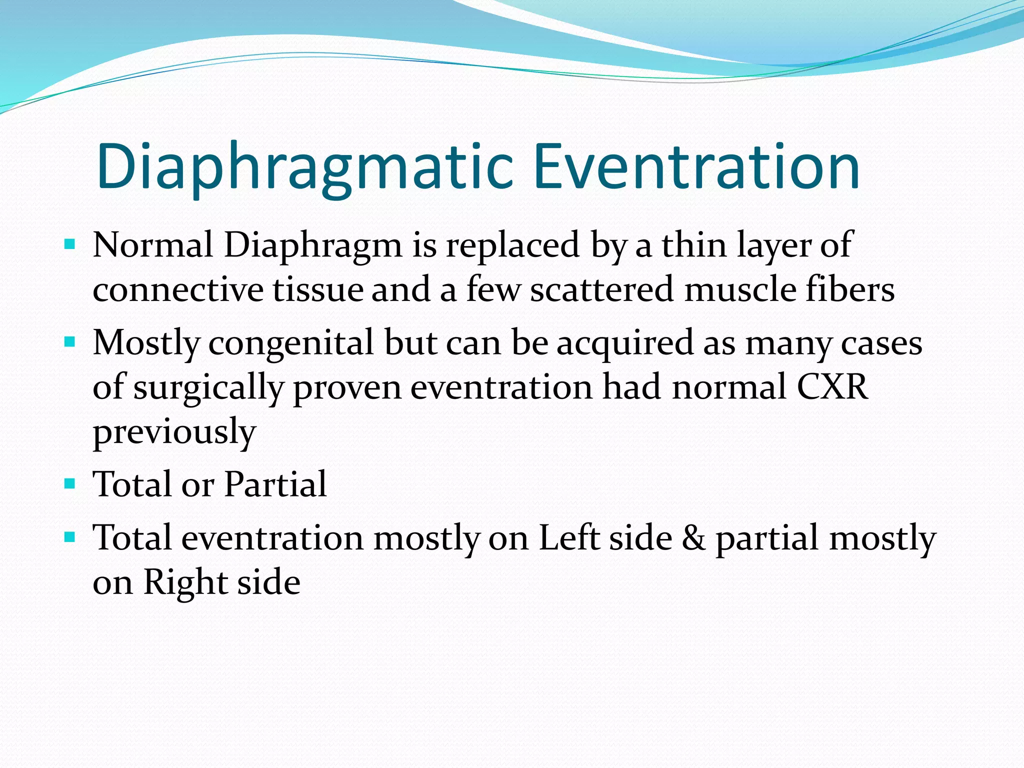 Eventration Index Calculation Case Study: Diaphragm Eventration with differtials | PPTX