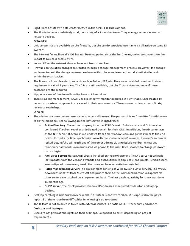 Example of risk assessment report image