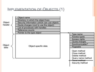 IMPLEMENTATION OF OBJECTS (1)
The structure of an object
11-10
Ceng334-OperatingSystems
 