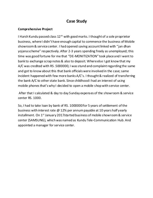 Case Study Of Accountancy