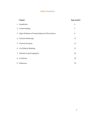 A Case Study Report on Air Pollution in Cement Industry | PDF