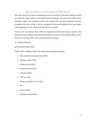 A Case Study Report on Air Pollution in Cement Industry | PDF
