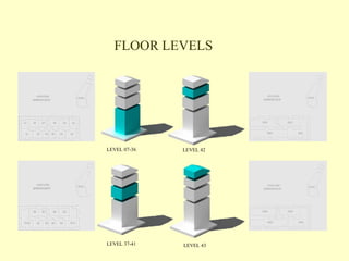 FLOOR LEVELS
LEVEL 07-36 LEVEL 42
LEVEL 37-41 LEVEL 43
 