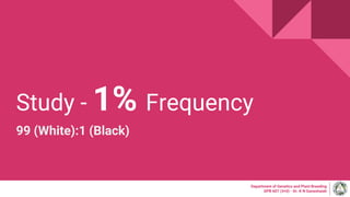 Study - 1% Frequency
99 (White):1 (Black)
Department of Genetics and Plant Breeding
GPB 607 (3+0) - Dr. K N Ganeshaiah
 