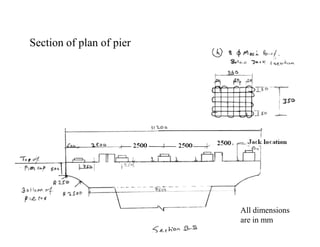 Section of plan of pier
All dimensions
are in mm
 
