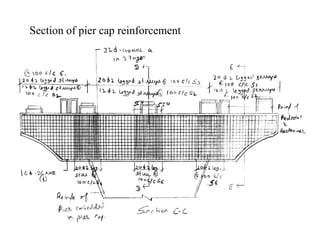 Section of pier cap reinforcement
 