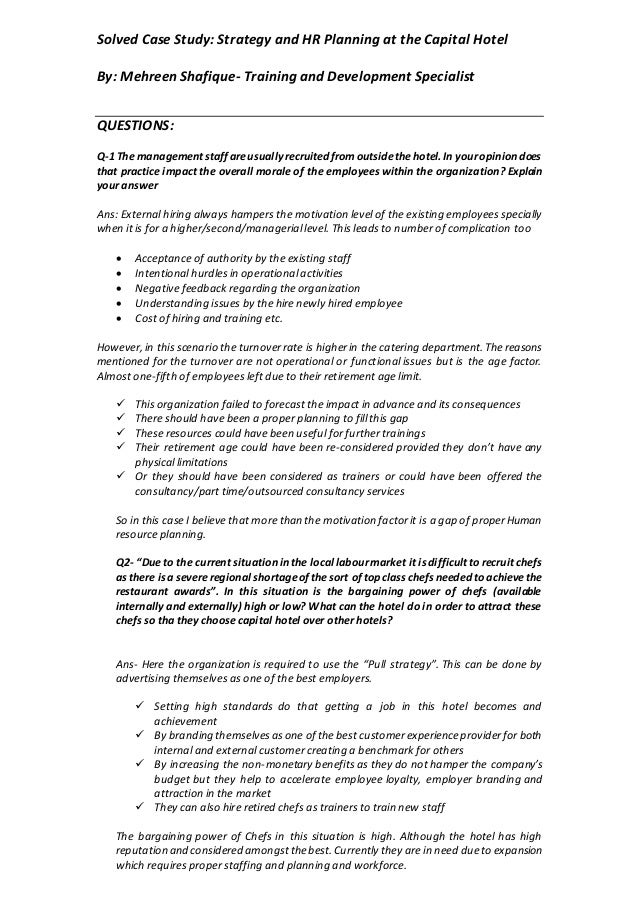 Hotel housekeeping case study questions image