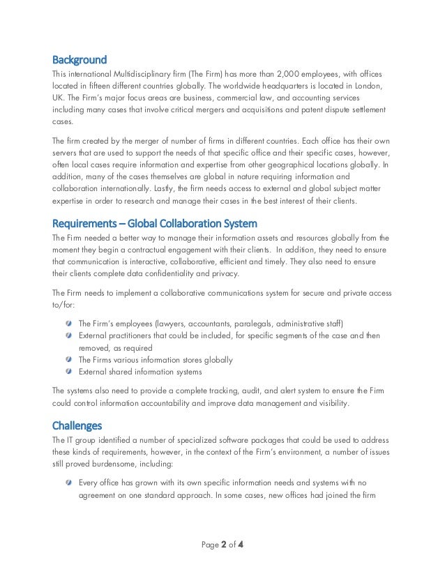 Case Study Global Collaboration Multidisciplinary Professional Serv…