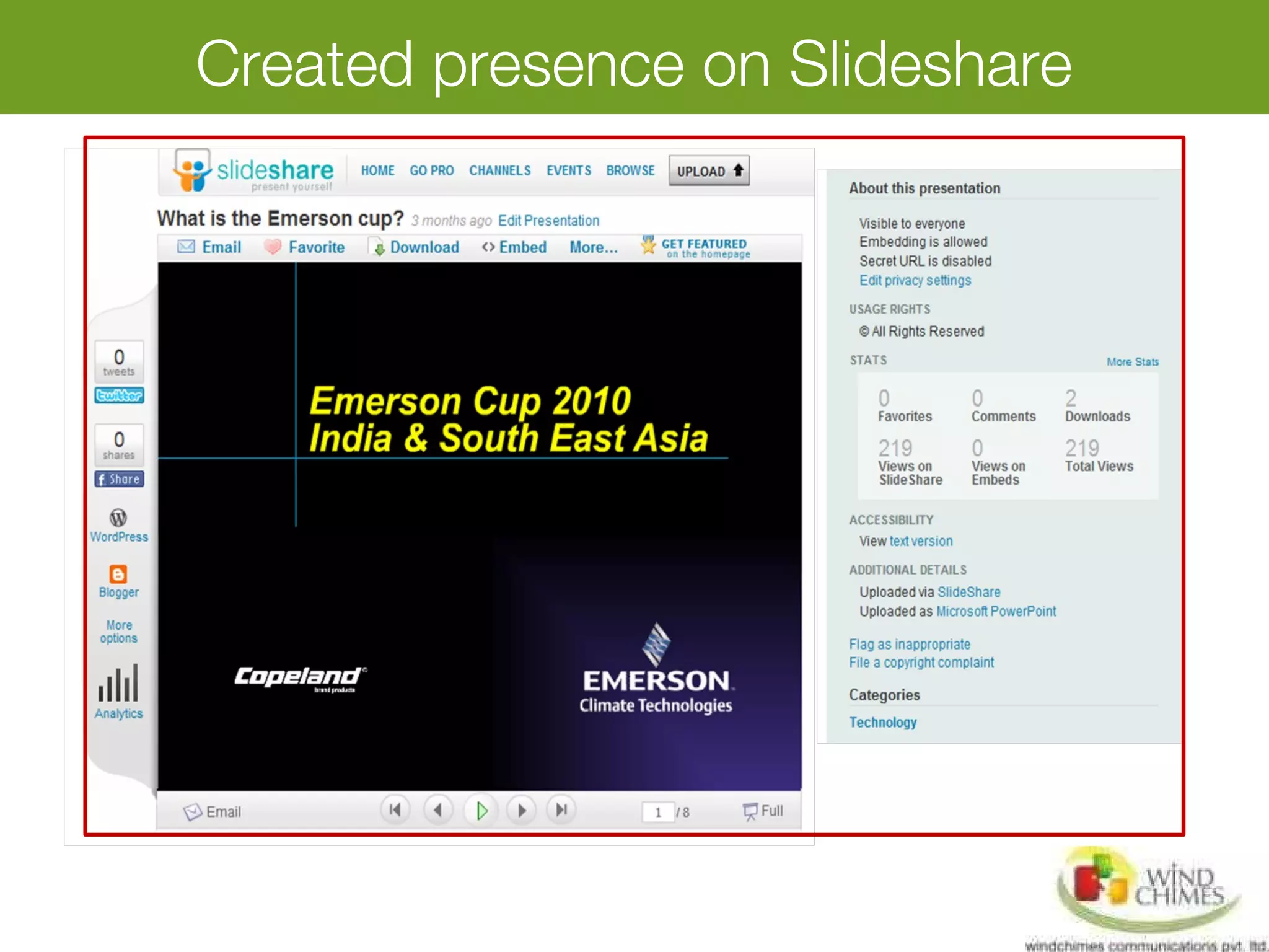 Created presence on Slideshare
 