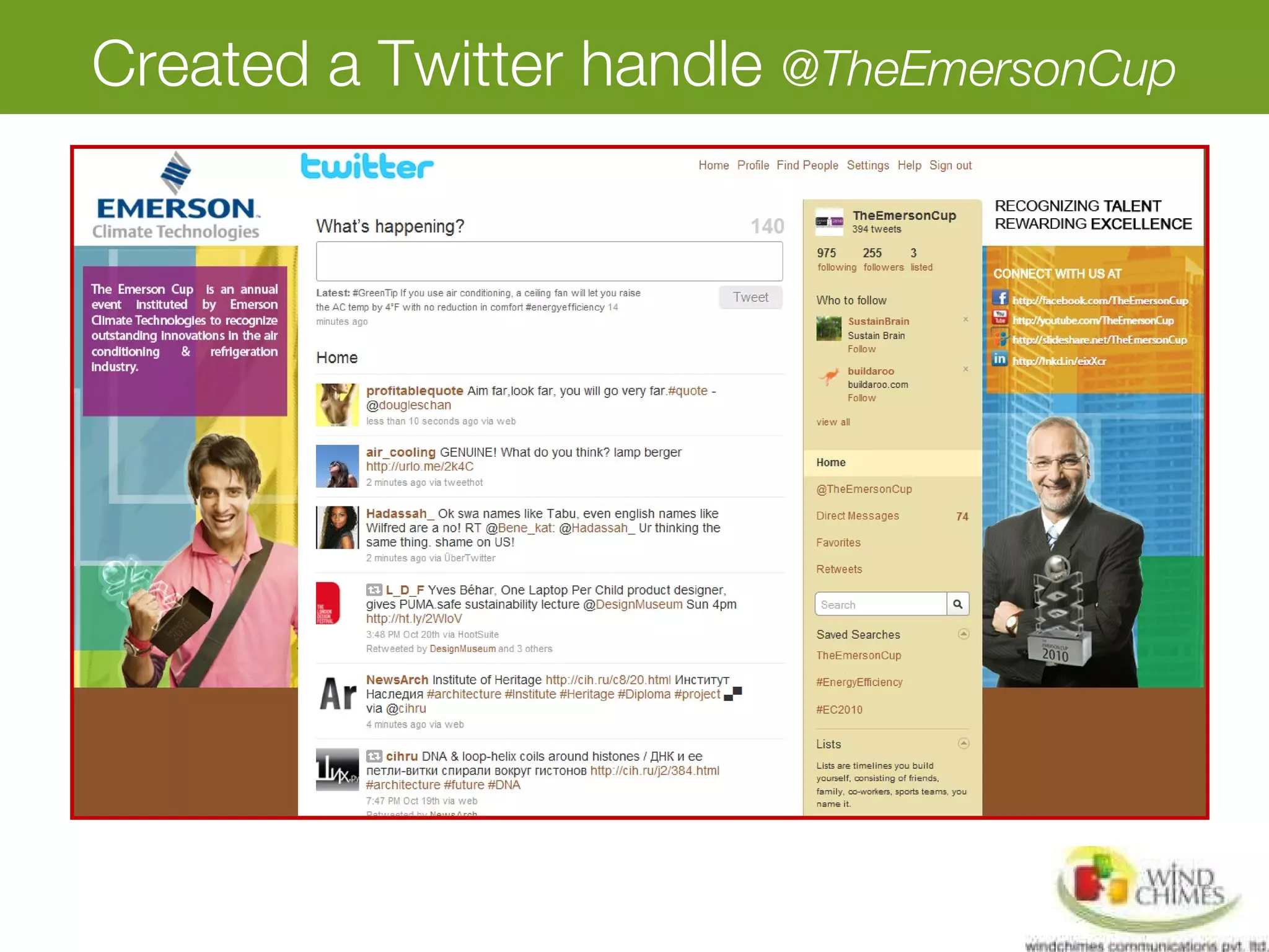 Created a Twitter handle @TheEmersonCup
 
