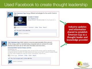 Used Facebook to create thought leadership
Industry updates
and information
shared to establish
Emerson Cup as a
thought leader and
knowledge provider
 
