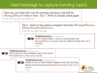 Used hashtags to capture trending topics
 