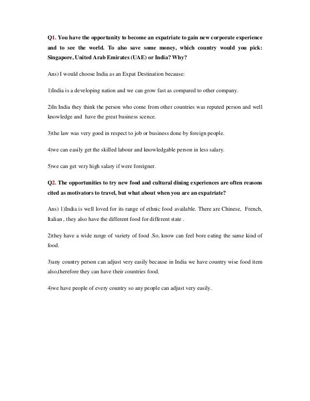 Expatriate experience picture