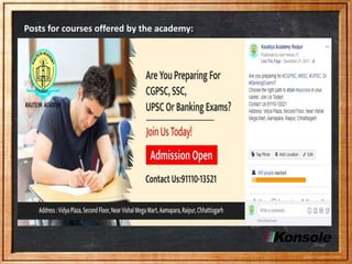 Posts for courses offered by the academy:
 