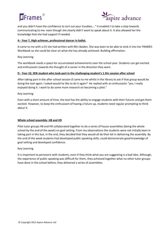 Case study frames in secondary education tring school | PDF