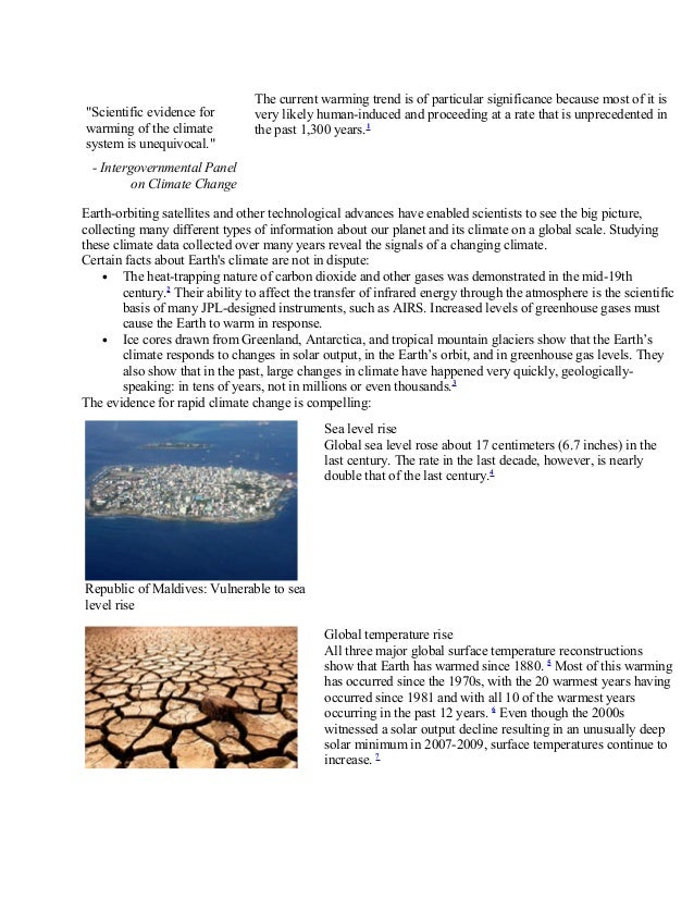 Science case study global warming