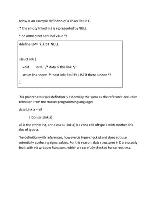 Case study how pointer plays very important role in data structure | DOCX