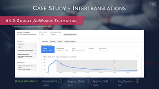 CASE STUDY - INTERTRANSLATIONS
#4.3 GOOGLE ADWORDS ESTIMATION
* According to Google Keyword Planner tool
 